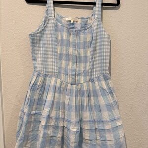 LoveShackFancy Blue and White Checkered Dress